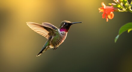 Hummingbird in Flight Photo