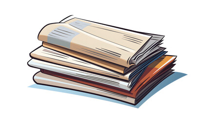 Professional Composition of Fresh Newspapers on White Background for Editorial Use