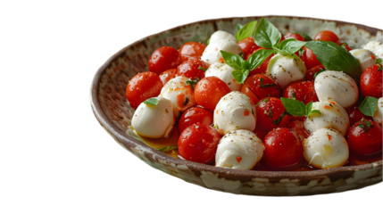 Caprese Salad with Cherry Tomatoes, and Basil.
