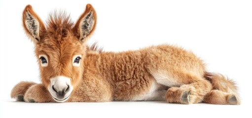 Fototapeta premium Adorable Mini Donkey Foal Resting