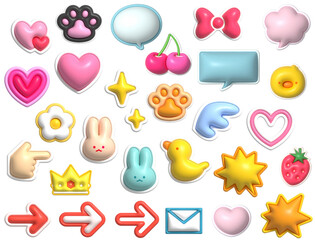 ぷにぷにのグミ文字風デコレーション素材セット