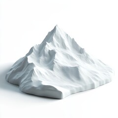 Fototapeta premium Majestic mountain summit natural landscape 3d model white clay texture aerial view realistic design for art