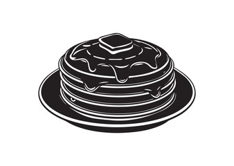 Pancakes silhouette vector