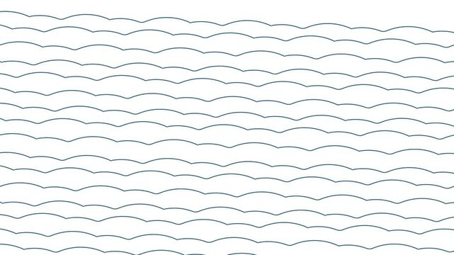 Wavy horizontal lines move, imitating the sea or water surface.