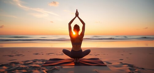 Sunrise Yoga Sandy Beach Serene