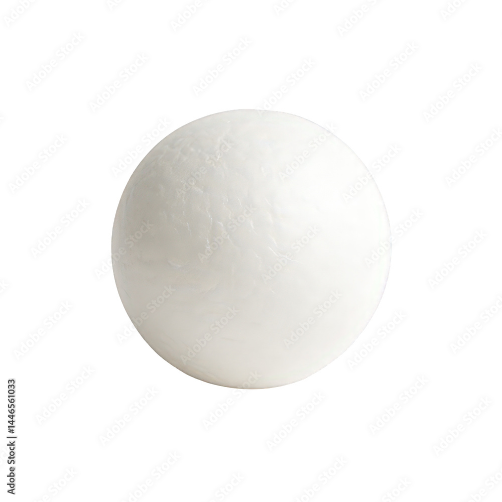 Poster the pure form of a white sphere is emphasized by its distinctively textured, slightly uneven surface