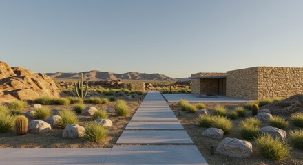 Modern Desert Home Illustration
