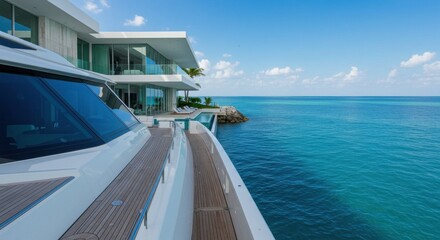 Luxury Yacht and Modern Coastal Villa - Photo