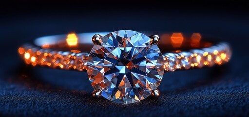 Fototapeta premium Dazzling Diamond Ring: A Luxurious Jewel