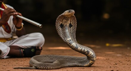 Cobra with Snake Charmer (Photo)