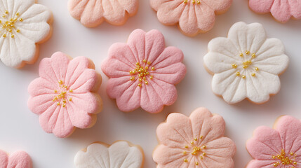 Pink Cherry Blossom Cookies, Spring, Gift
