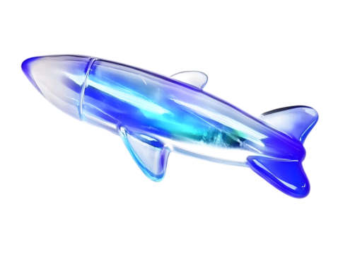 3D Illustration Of Glowing Blue Shark Isolated Background
