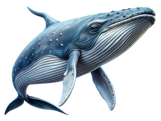 Fototapeta premium Majestic blue whale glides through the depths, showcasing the beauty of marine life