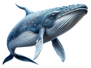 Majestic blue whale glides through the depths, showcasing the beauty of marine life
