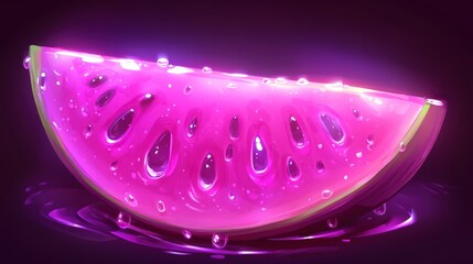 Glowing Pink Watermelon Slice (1)