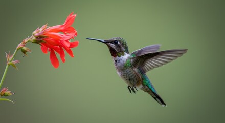 Fototapeta premium Hummingbird Feeding, Photo