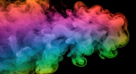 Fototapeta premium Colorful Smoke on Black Background (Photo)