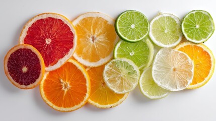 Obraz premium Bright Citrus Fruit Slices Display