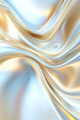 Abstract flowing metallic waves with smooth light and shadow transitions, showing a cool elegant effect.