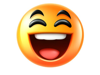 Fototapeta premium 3D Laughing Emoji Illustration With Transparent Background