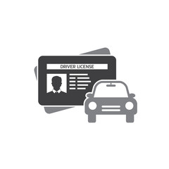 simple illustration of driver license, vector art.