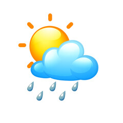 sun and clouds with rain
