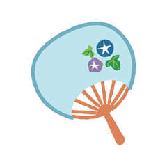 うちわ　シンプルなイラスト素材