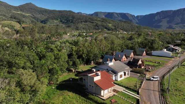 Canion Itaimbezinho in Aparados da Serra, Praia Grande Santa Catarina Canyons. Aerial view.