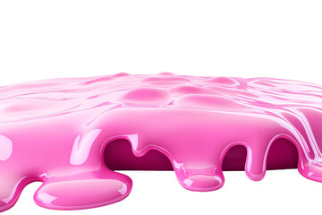 Naklejka premium Abstract Pink Glossy Liquid Spill 3D Render