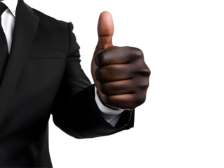 Businessman Thumbs Up Isolated Transparent Background Realistic Image
