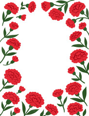 frame of red roses