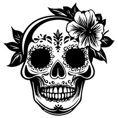 classic day of the dead skull, sugar skull