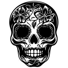 classic day of the dead skull, sugar skull