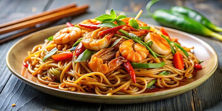 Crispy Fried Prawn Hokkien Mee - Singaporean Street Food