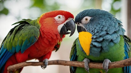 Obraz premium blue and yellow macaw, Generative AI
