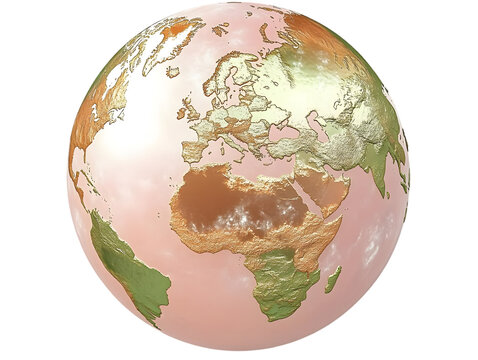 3D Earth Globe Illustration Isolated Transparent Background - Powered by Adobe