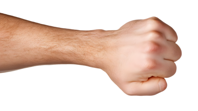 Clenched Fist On Arm, Isolated Photo