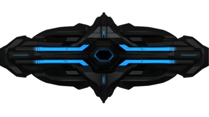 3D Futuristic Spaceship Panel Illustration With Transparent Background