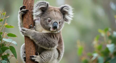 Naklejka premium Koala Climbing a Tree - Photo