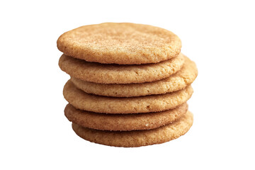 An image of classic snickerdoodle cookies isolated on transparent background
