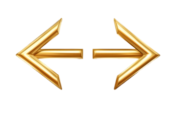 3D Gold Double Arrows Illustration Isolated Background