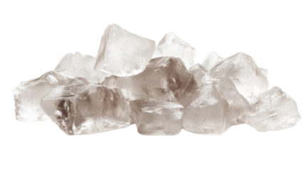 Clear Ice Cubes Cut Out and Isolated on White Background – Transparent Frozen Water Blocks in High Detail