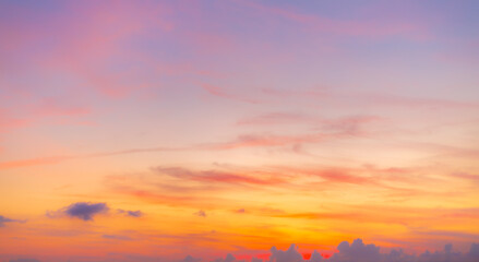 colorful clouds and sky,Dusk, Sunset Sky Clouds in the Evening with colorful Orange, Yellow, Pink...