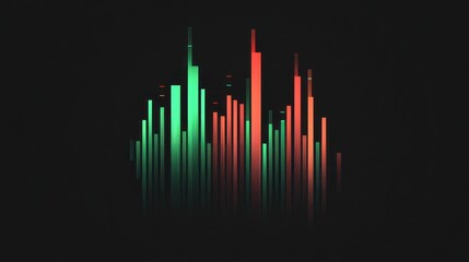 Abstract sound wave visualization, dark background