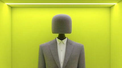 Mysterious headless executive, vibrant green setting, conceptual business image - design seamless texture abstract