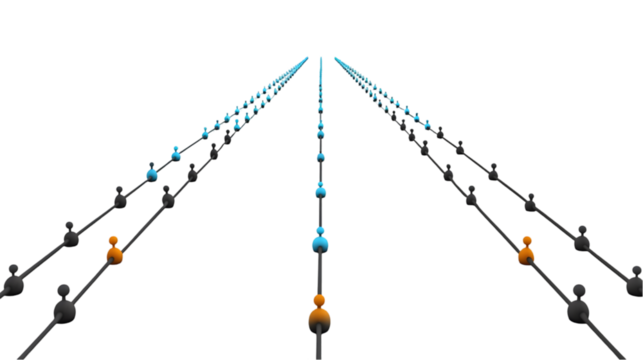 3D Illustration Abstract Background Transparent Isolated Colorful Dots in Lines