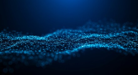 Abstract Network Wave of Light in Deep Blue