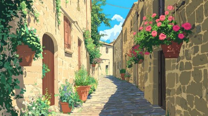 Fototapeta premium Sunny Italian alleyway