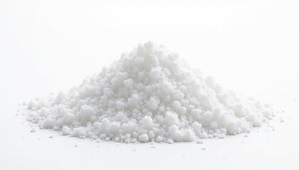 Crystalline sugar granules, bright white backdrop, sugar crystals, sugar