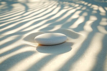 Peaceful zen stone on textured sand